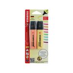 55266 - MARCATEXTOS STABILO BOSS AMARILLO LACTEO/DURAZNO CREMA BTL CON 2