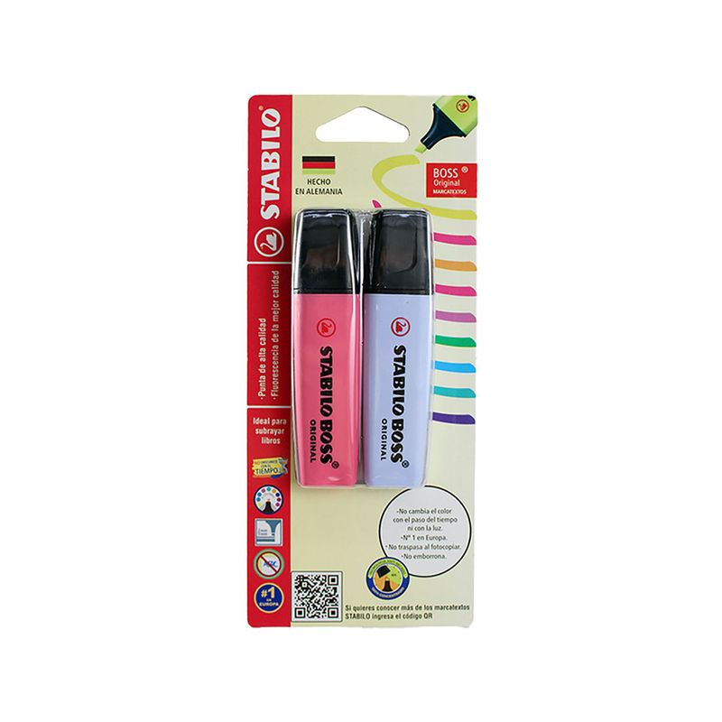 55265 - MARCATEXTOS STABILO BOSS FLOR DE CEREZO/NUBE AZUL BTL CON 2