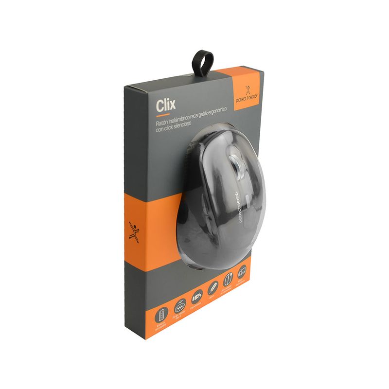 55294 - MOUSE INALAMBRICO RECARGABLE SILENCIOSO CLIX NEGRO