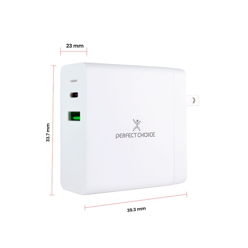 55347 - CARGADOR DE PARED USB TIPO-C & USB TIPO-A, 65W CARGA RÁPIDA