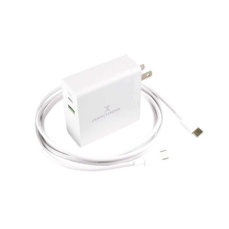 55345 - CARGADOR DE PARED USB TIPO-C & USB TIPO-A, 65W CARGA RÁPIDA