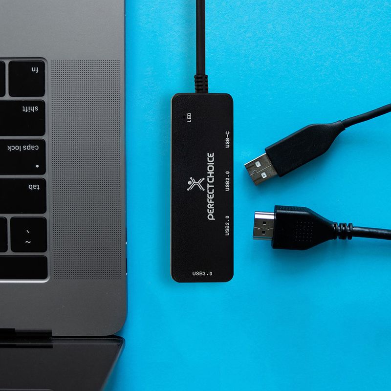 55355 - HUB PERFECT CHOICE USB-C 3 EN 1, USB-A 3 0 / USB-A 2 0 / USB-C