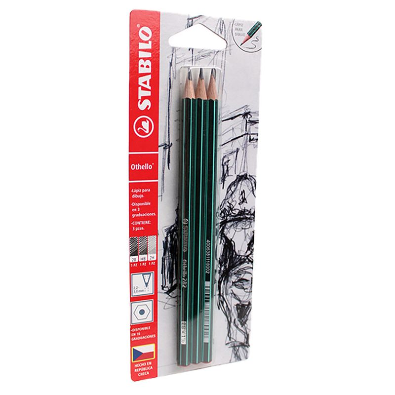 55410 - LAPIZ DE DIBUJO 2B, HB Y 2H STABILO OTHELLO BTL C/3