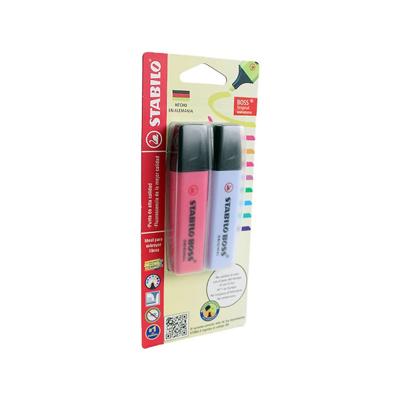 55413 - MARCATEXTOS STABILO BOSS FLOR DE CEREZO/NUBE AZUL BTL CON 2