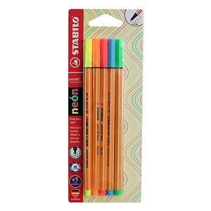 Rotulador Ultrafino Stabilo Point 88 Neon Btl Con 5 B8805-1