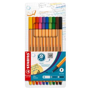 Rotulador Ultrafino Stabilo Point 88 Basicos Btl Con 10 8810