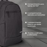 55406 - MOCHILA BACK PACK TECHZONE EASY LITE P/ LAPTOP 15 6" NEGRO