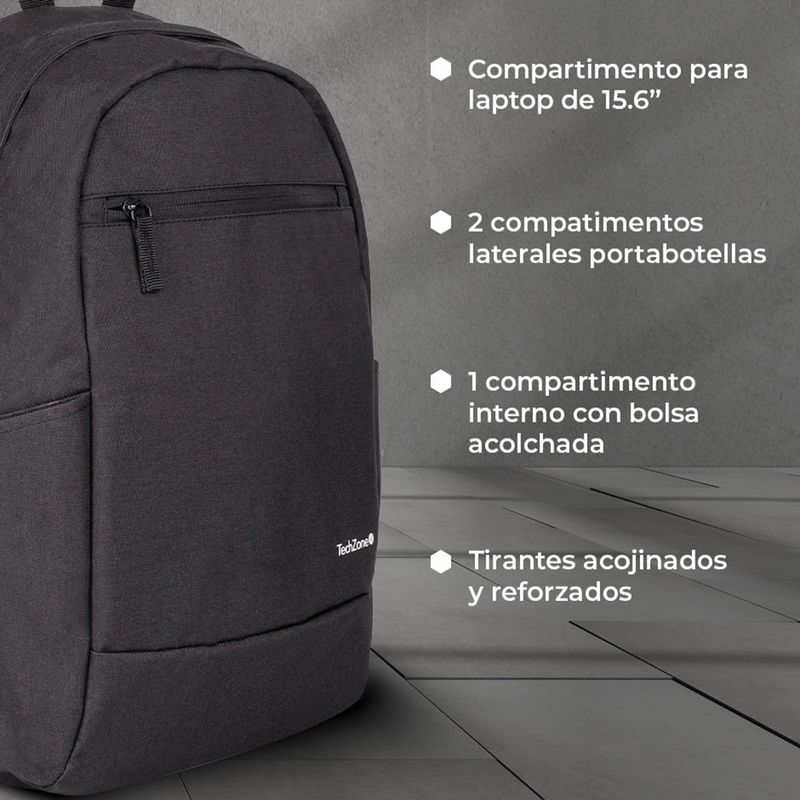 55406 - MOCHILA BACK PACK TECHZONE EASY LITE P/ LAPTOP 15 6" NEGRO