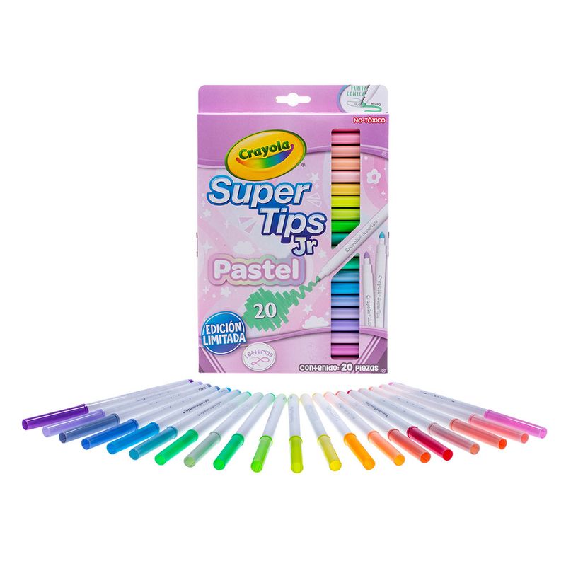 PLUMONES SUPER TIPS JR PASTEL CON 20