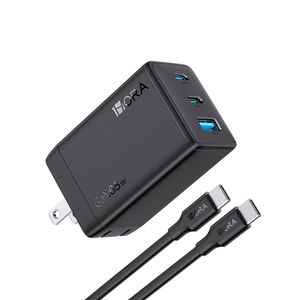 Cargador De Pared 1Hora 65W Para 3 Puertos (Ubs-A, 2 Usb-C) No Gar322N