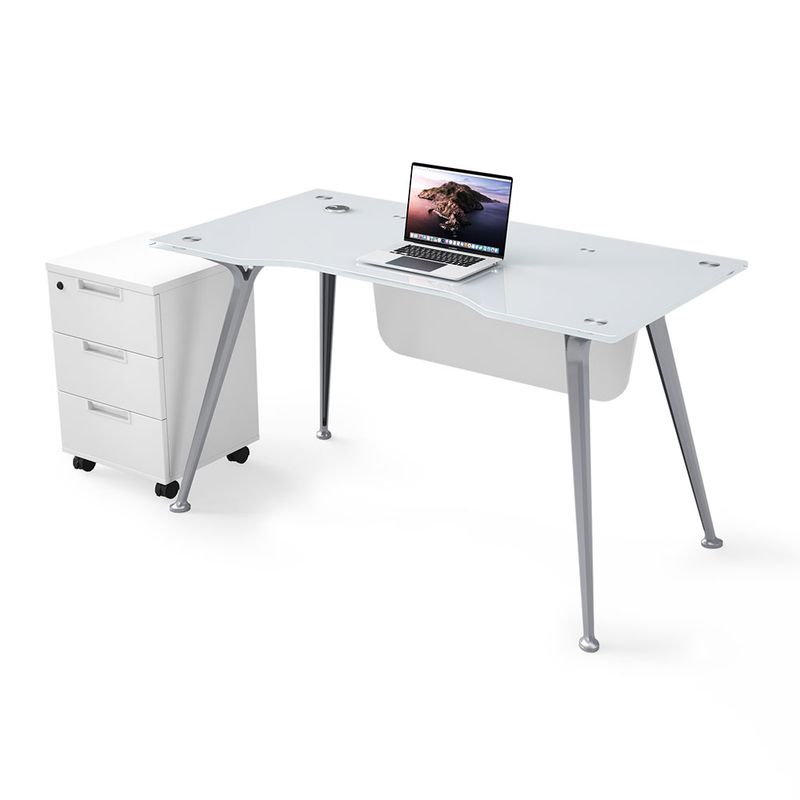 55121 - ESCRITORIO DE CRISTAL 1 20 MTS  CON ARCHIVERO MOVIL