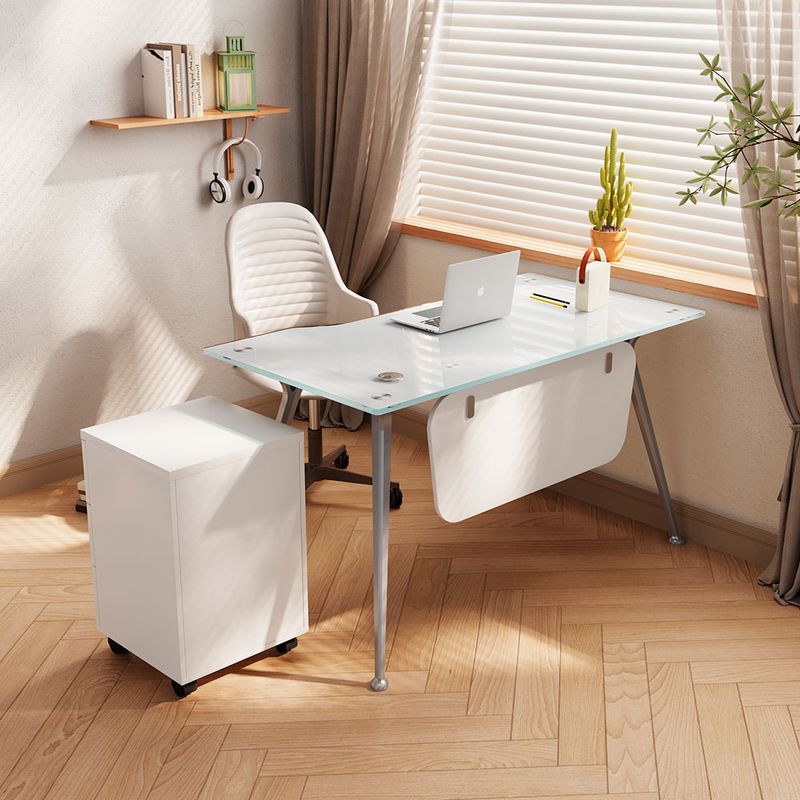 55528 - ESCRITORIO DE CRISTAL 1 20 MTS  CON ARCHIVERO MOVIL