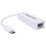 33579 - Adaptador Manhattan USB C 3 1 a Red Gigabit 10/100/1000 Mbps Color Blanco