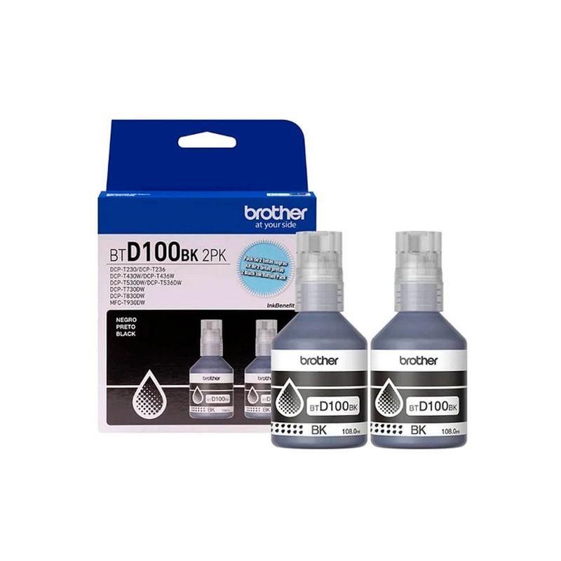 55430 - COMBO DE 2 BOTELLAS DE TINTA BROTHER BTD60BK COLOR NEGRO