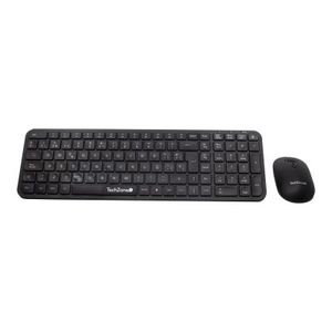 Kit Teclado Y Mouse Inalámbrico Techzone Tzcombina05, Negro, 20 M, 1000-1600 Y 2400 Dpi Tzcombina05