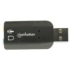 34258 - Adaptador Manhattan Sonido 5 1 Estéreo USB Alta Velocidad Color Negro