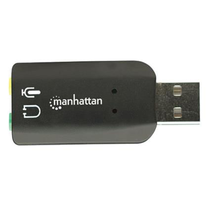 34258 - Adaptador Manhattan Sonido 5 1 Estéreo USB Alta Velocidad Color Negro
