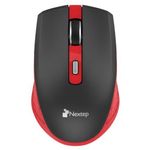 33507 - Mouse Nextep Inalámbrico Recargable Switch Encendido 1600 dpi Color Negro-Rojo