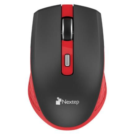 33507 - Mouse Nextep Inalámbrico Recargable Switch Encendido 1600 dpi Color Negro-Rojo
