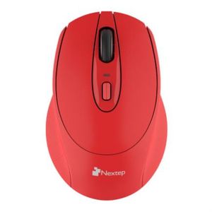 Mouse Nextep Inalámbrico Ergónomico Usb 1600 Dpi Batería Incluida Color Rojo Nxemosab002