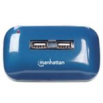 33679 - Hub Manhattan USB Alta Velocidad 2 0 Alimentación Dual 7 Puertos Color Azul