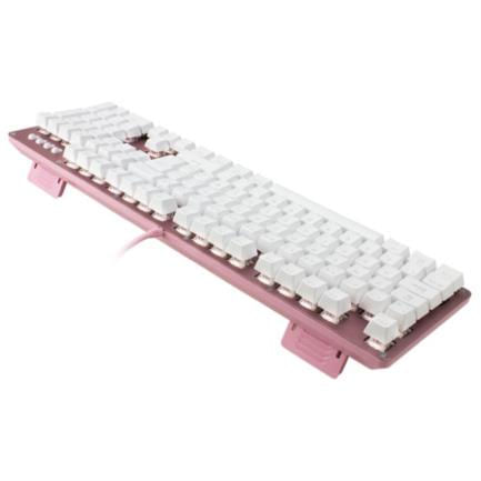 10606 - Teclado Mecánico Game Factor KBG400 Retroiluminado Switch Rojo USB Rosa