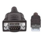 33691 - Convertidor Manhattan USB a Serial DB9M 45cm Bolsa