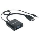 33560 - Convertidor Manhattan HDMI/VGA con Audio Color Negro