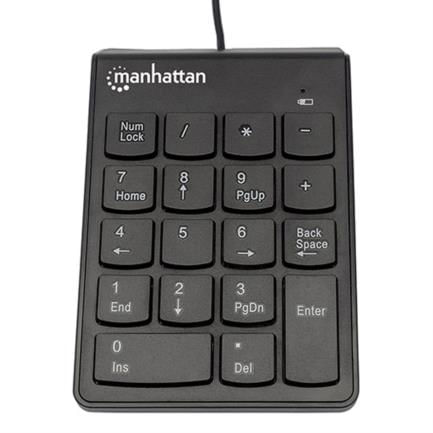 33469 - Teclado Numérico Manhattan Alámbrico USB 18 Teclas Color Negro