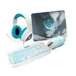 34043 - Kit Gaming Vortred Avalanche 4 en 1 Teclado/Mouse/Audífonos/MousePad Color Blanco