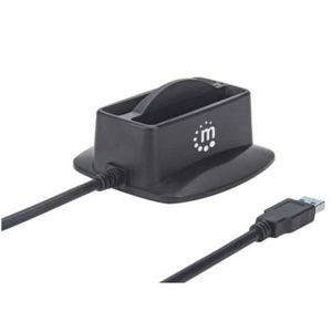 Base Manhattan Conexión Dual Usb 3.0 Superspeed Disco Duro Sata 2.5" Color Negro Mncgabab005