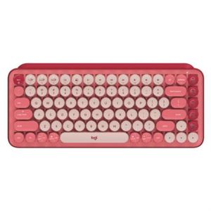 Teclado Logitech Pop Mecánico Teclas Emoji Personalizables Color Rosa Coral Loctecab041