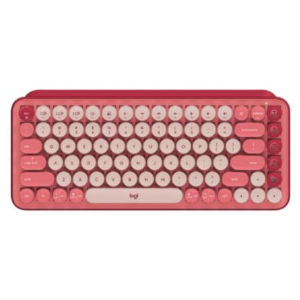 34085 - Teclado Logitech Pop Mecánico Teclas Emoji Personalizables Color Rosa Coral