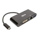 33614 - Adaptador Multipuerto Tripp Lite USB-C/Dvi/USB-A/GbE Carga PD Color Negro