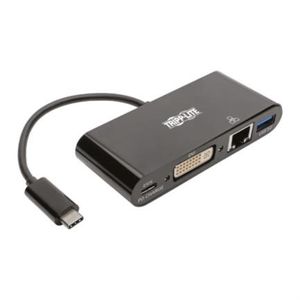 Adaptador Multipuerto Tripp Lite Usb-C/Dvi/Usb-A/Gbe Carga Pd Color Negro Trvadaab005