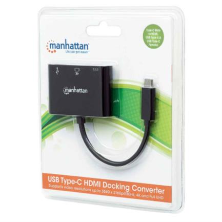 11146 - Docking Manhattan USB-C a HDMI Multipuertos Color Negro