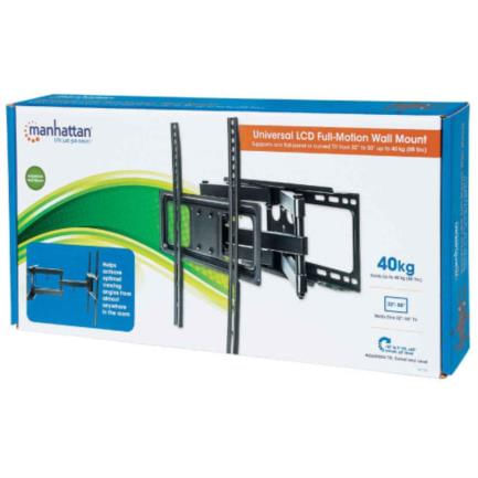 36415 - Soporte TV Manhattan Universal Pared Movimiento Completo Básico Pantalla Curva/Plana 32" a 55" Hasta 40 Kg