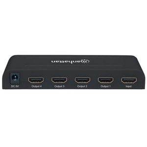 Video Splitter Manhattan Hdmi 4K Uhdtv 4 Puertos Color Negro Mncdioab008