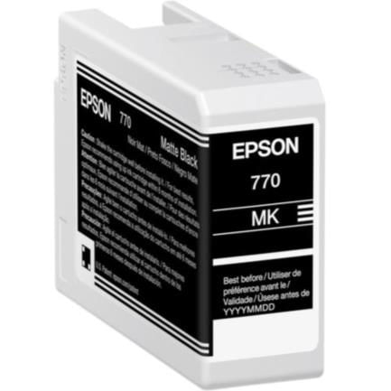 39823 - Tinta Epson UltraChrome PRO10 T770 25ml Color Negro Mate