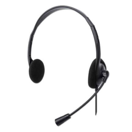 39831 - Audífonos Manhattan Estéreo Microfóno Ajustable USB Color Negro