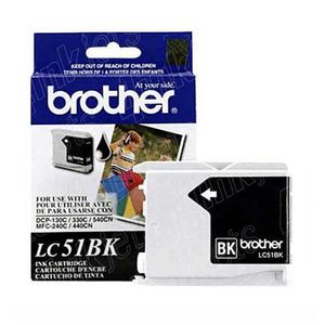 Tinta Brother Lc51Bk Rendimiento 500 Páginas Mfc240C/Dcp130C Color Negro Boctinab037