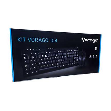 41952 - KIT VORAGO TECLADO Y MOUSE KM-104 ALAMBRICO MULTIMEDIA USB