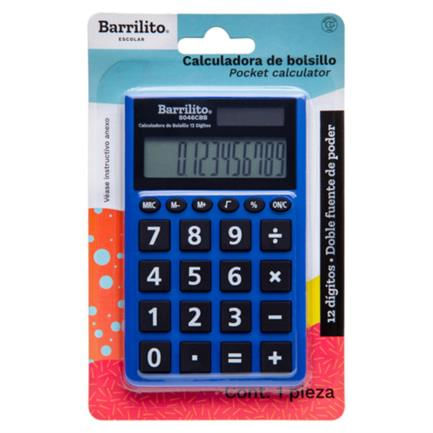42557 - Calculadora Barrilito Bolsillo 12 Digitos Doble Fuente Poder