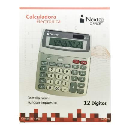 42680 - Calculadora Nextep 12 Dígitos Escritorio Función Impuestos Solar/Batería