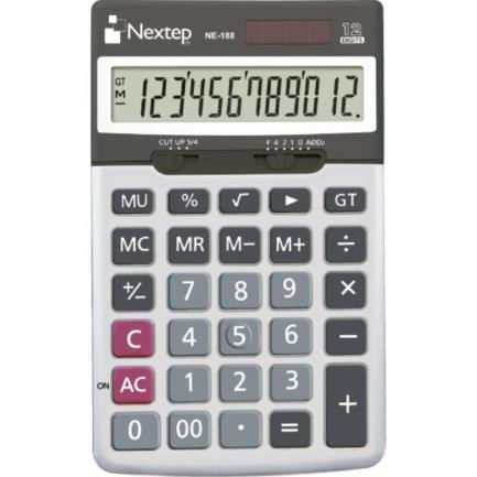 42702 - Calculadora Nextep 12 Dígitos Cubierta Metálica Semiescritorio Batería Solar