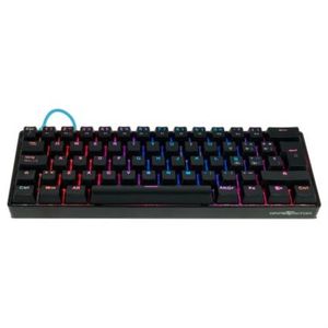 Teclado Mecánico Game Factor Kbg560 Rgb Teclas Extras Blue Intercambiables Blue Switch Usb Color Negro Voctecab028