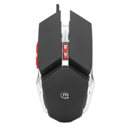 45683 - Mouse Manhattan Gaming Óptico LED 3200 dpi 7 Botones Color Negro-Plata