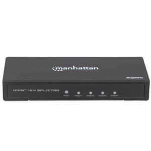 Adaptador Manhattan Video Splitter Hdmi 4K A 60Hz 4 Puertos Color Negro Mncadaab027