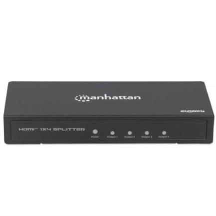 45691 - Adaptador Manhattan Video Splitter HDMI 4k a 60Hz 4 Puertos Color Negro