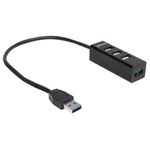 45719 - Hub Manhattan Combo 1 Puerto USB 3 0/3 Puertos USB 2 0 Color Negro